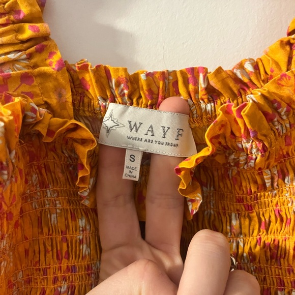 Orange Smocked Ruffle Strap Top - Picture 2 of 3